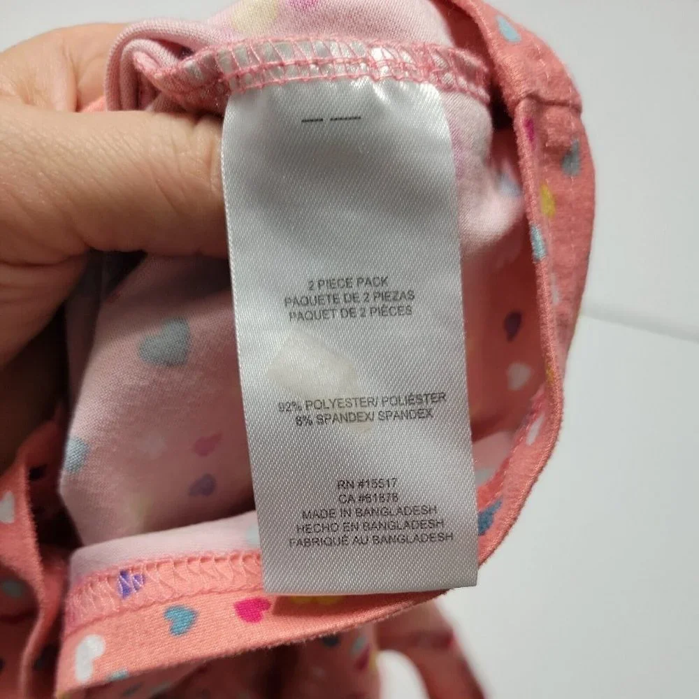 Picapino Outfit Girls 5T Jumpsuit Pink Hearts Short One-Piece 5 Comfort Stretch - Picture 6 of 12